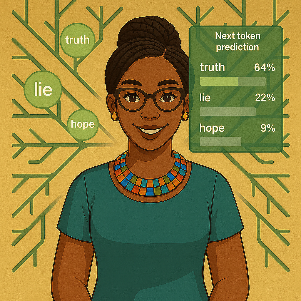 Scene 4: Token prediction overlay